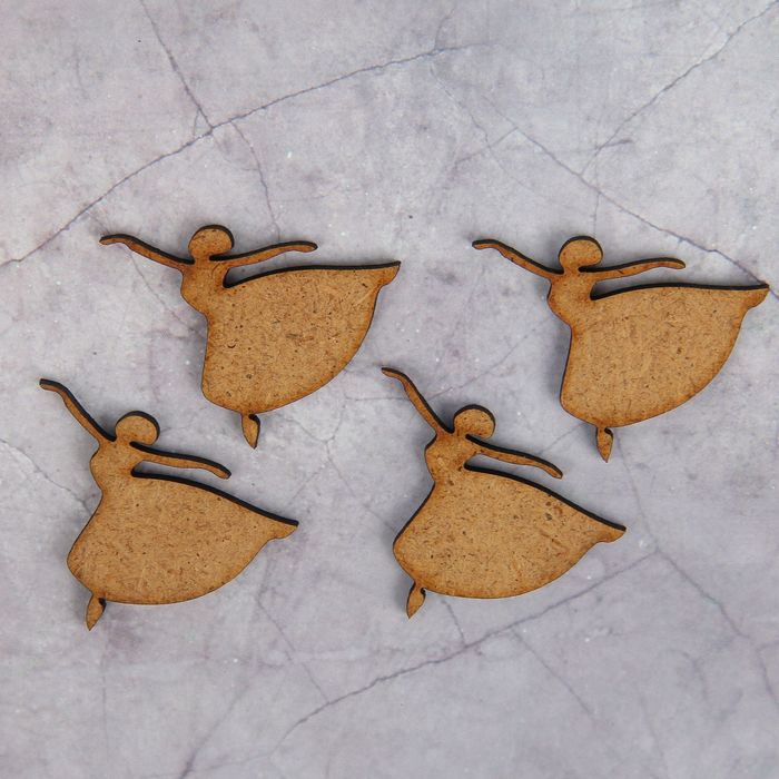 Декоративный элемент для творчества "Танец" набор 4 шт, 4х4 см (ДЕК-316)