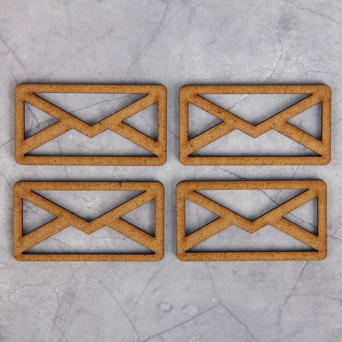 Декоративный элемент для творчества "Конверт" набор 4 шт, 3х5 см (ДЕК-326)