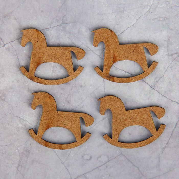 Набор декоративных элементов для творчества (4 шт) "Лошадка-качалка"3х3,2 см