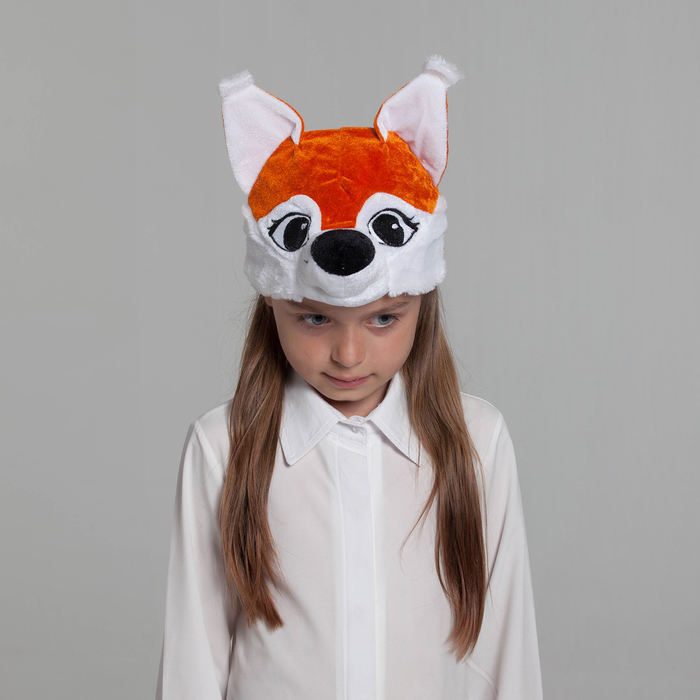 Шапка "Белка" с белыми щеками, обхват головы 52-57 см