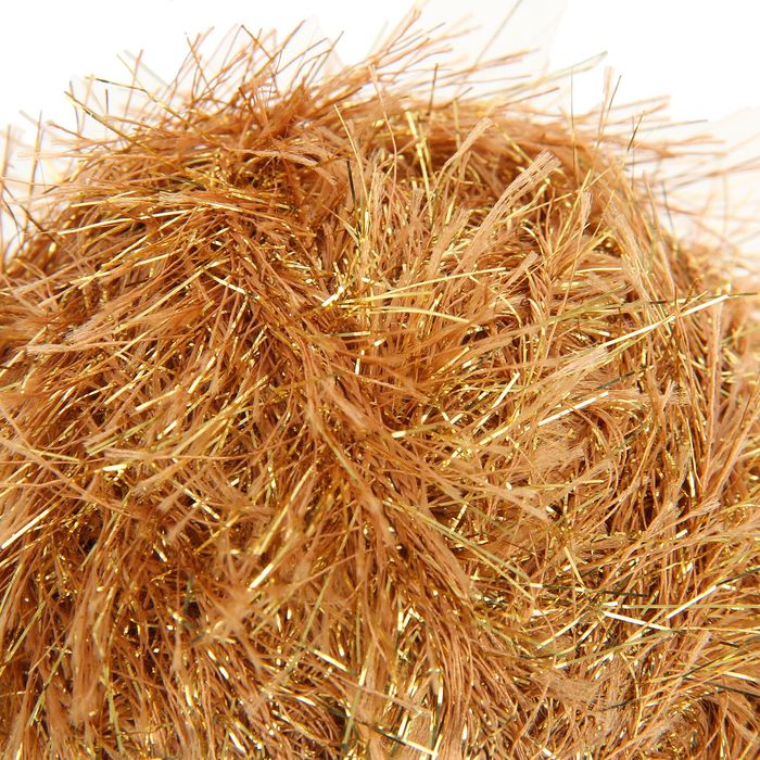 Пряжа "Травка с метанитом" 90% полиэстер, 10% метанит 115м/100гр (2079 т.золото)