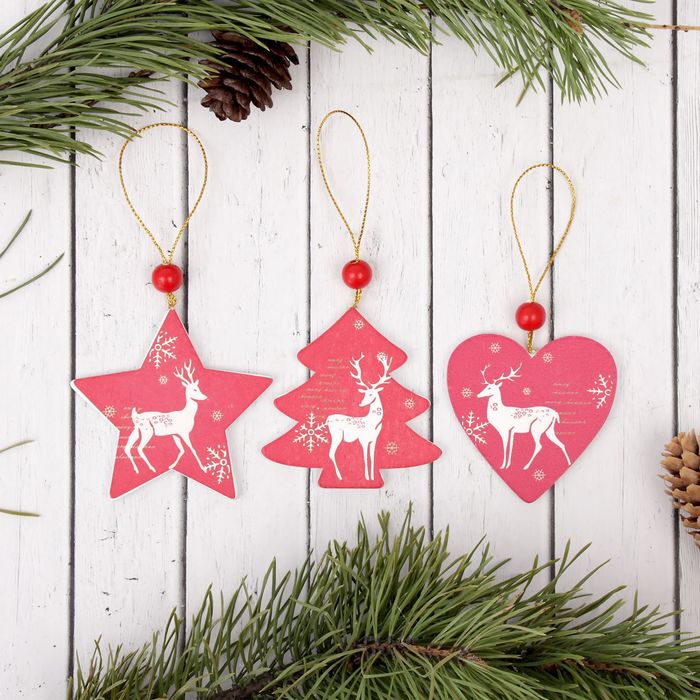 Подвеска новогодняя "Грациозный олень", МИКС