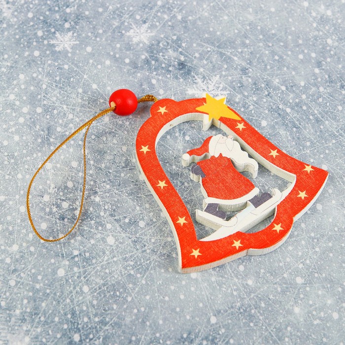 Подвеска новогодняя "Дедушка в колокольчике", МИКС