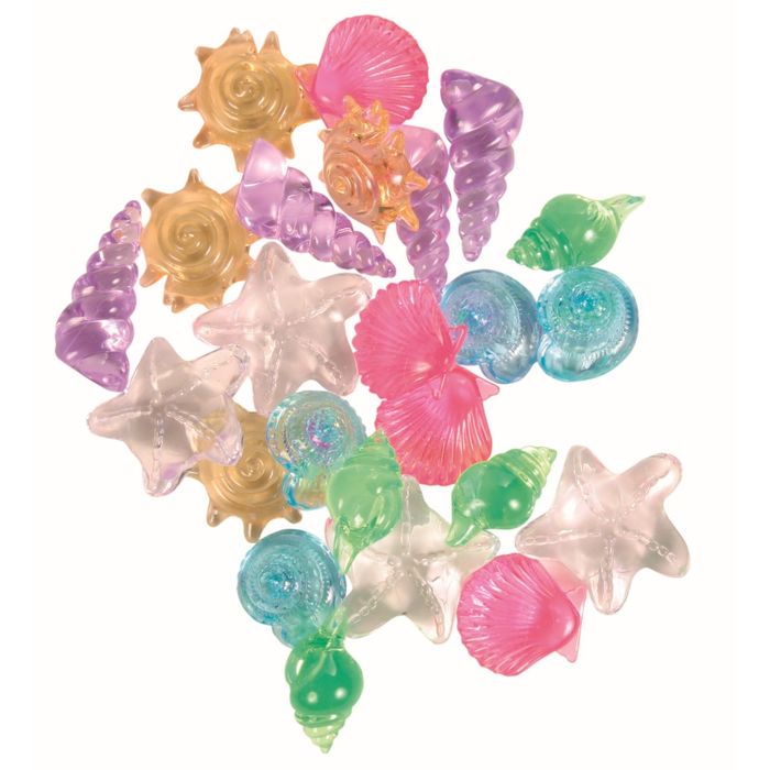 Ракушки Trixie разноцветные, прозрачные   для аквариума, 24 шт.