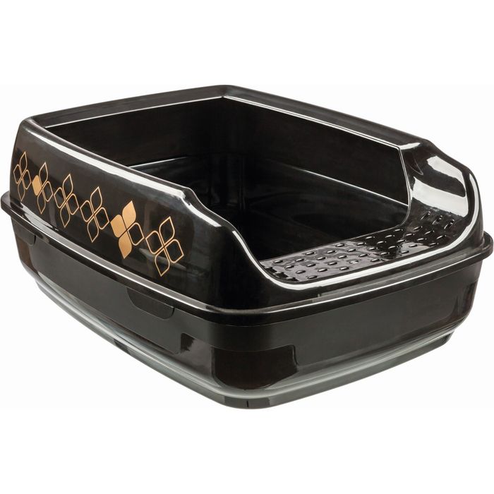 Туалет для кошек с бортиком Trixie Delio, 35 x 20 x 48 см, черный/бронзовый