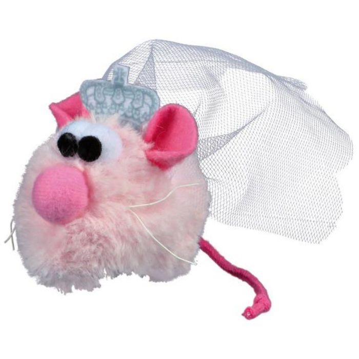 Игрушка для кошки Trixie "Мышь-невеста Princess", 5 см, плюш, розовый