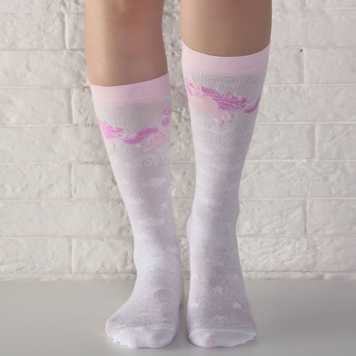 Гольфы детские ажур "Единорог" 20-22 см, 7-9 лет, 80% хл.,17% п/э, 3% эл.