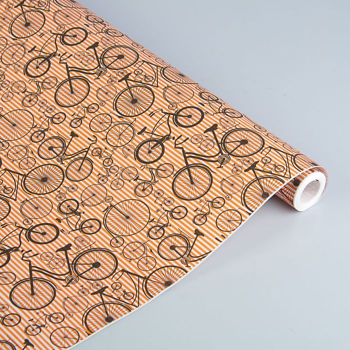 Бумага упаковочная крафт "Монобайки" 0,7 х 10 м
