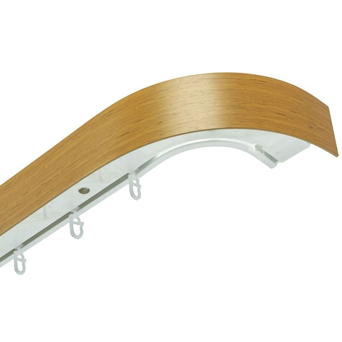 Карниз двухрядный 250 см, с декоративной планкой "Оптима стандарт", цвет светлый дуб