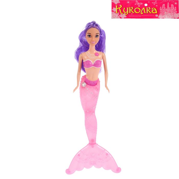 Кукла "Русалочка" с прозрачным хвостом, световые эффекты