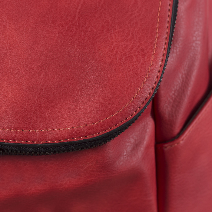 Рюкзак на молнии, 1 отдел, 3 наружных кармана, цвет красный