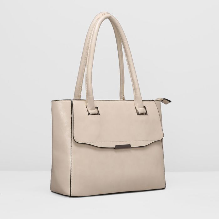 Сумка женская на молнии, 1 отдел с перегородкой, наружный карман, цвет бежевый