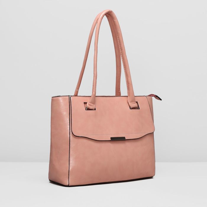 Сумка женская на молнии, 1 отдел с перегородкой, наружный карман, цвет розовый