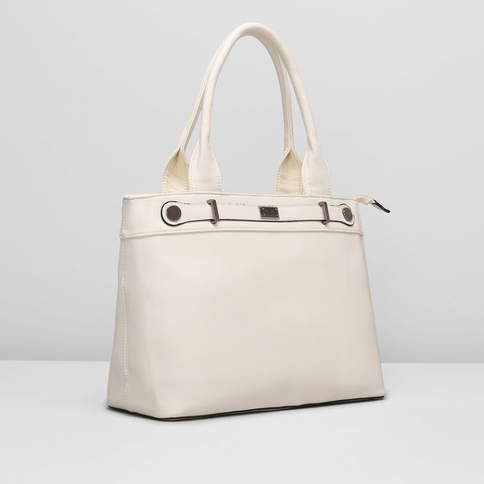 Сумка женская на молнии, 1 отдел с перегородкой, наружный карман, цвет молочный