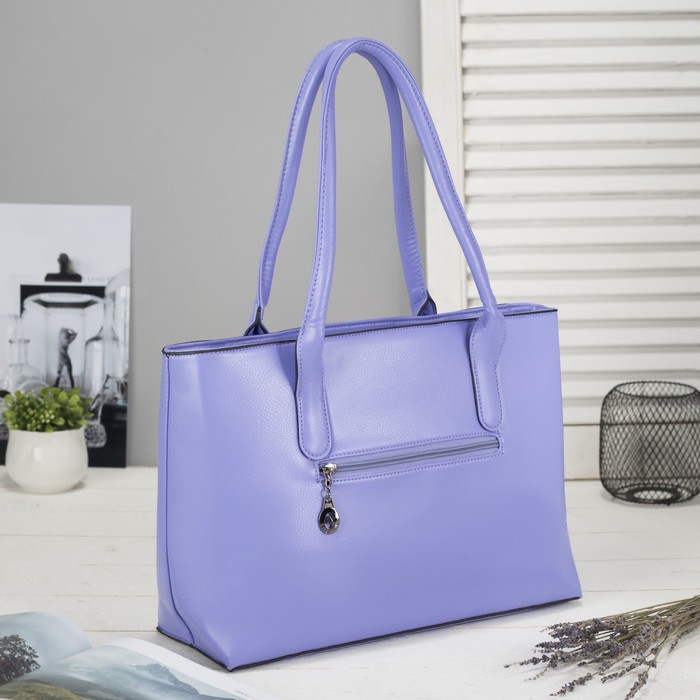 Сумка женская, 1 отдел с перегородкой, наружный карман, цвет сиреневый