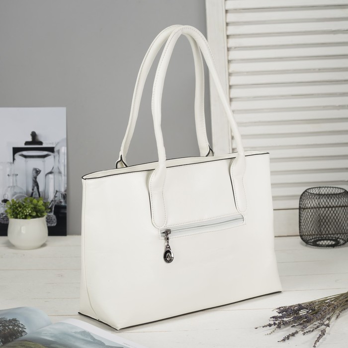 Сумка женская, 1 отдел с перегородкой, наружный карман, цвет белый