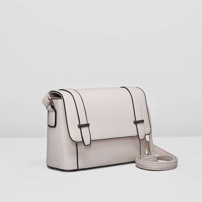 Сумка женская на молнии, 1 отдел с перегородкой, наружный карман, цвет молочный