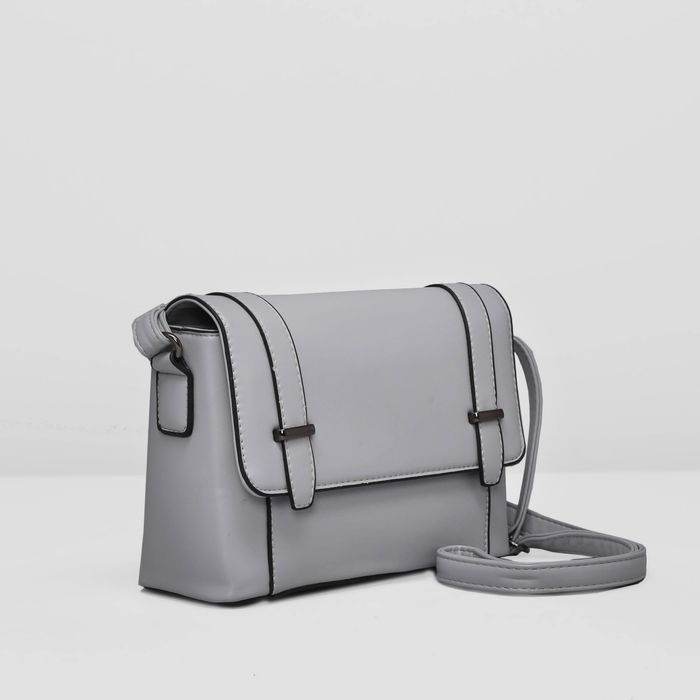 Сумка женская на молнии, 1 отдел с перегородкой, наружный карман, цвет серый