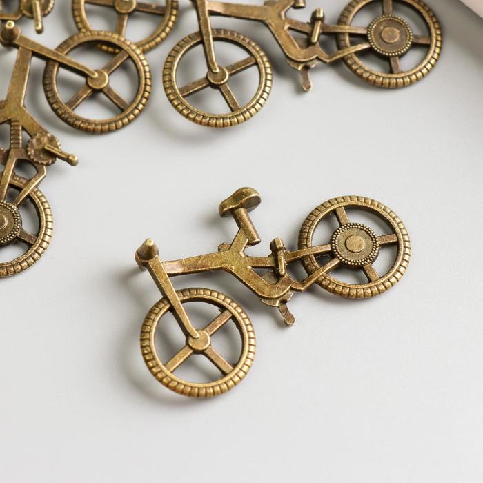 Декор металл для творчества Велосипед под латунь (Е6264) 2,8х5,2 см