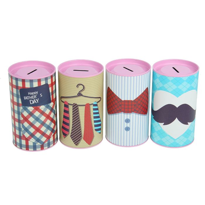 Копилка металл "Бабочка и галстуки" МИКС 17х9,8х9,8 см