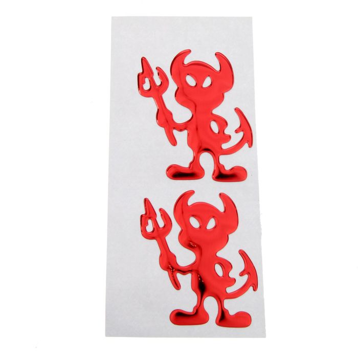 Наклейка декоративная на автомобиль DA-303-02 "Чертики", красный