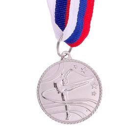 Медаль тематическая «Гимнастика», серебро, d=3,5 см Ош