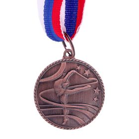 Медаль тематическая «Гимнастика», бронза, d=3,5 см Ош