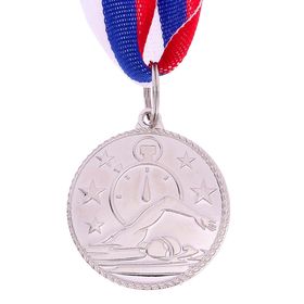 Медаль тематическая «Плавание», серебро, d=3,5 см Ош