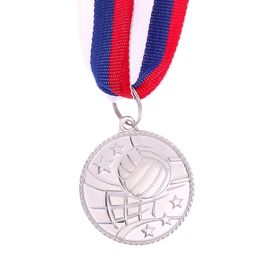 Медаль тематическая «Волейбол», серебро, d=3,5 см Ош