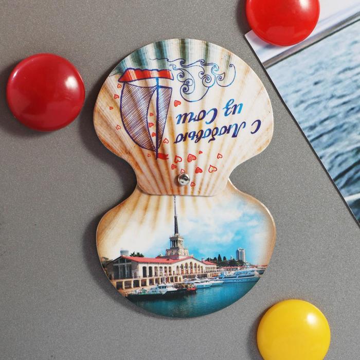 Магнит раздвижной в форме ракушки «Сочи», 7 х 6 см