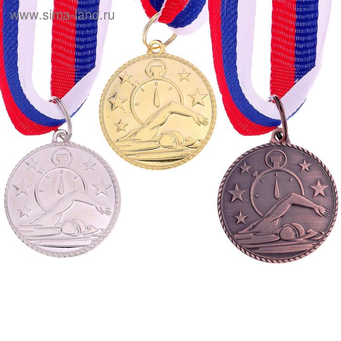 Медаль тематическая «Плавание», золото, d=3,5 см медаль тематическая футбол