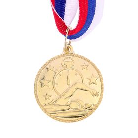 Медаль тематическая «Плавание», золото, d=3,5 см Ош