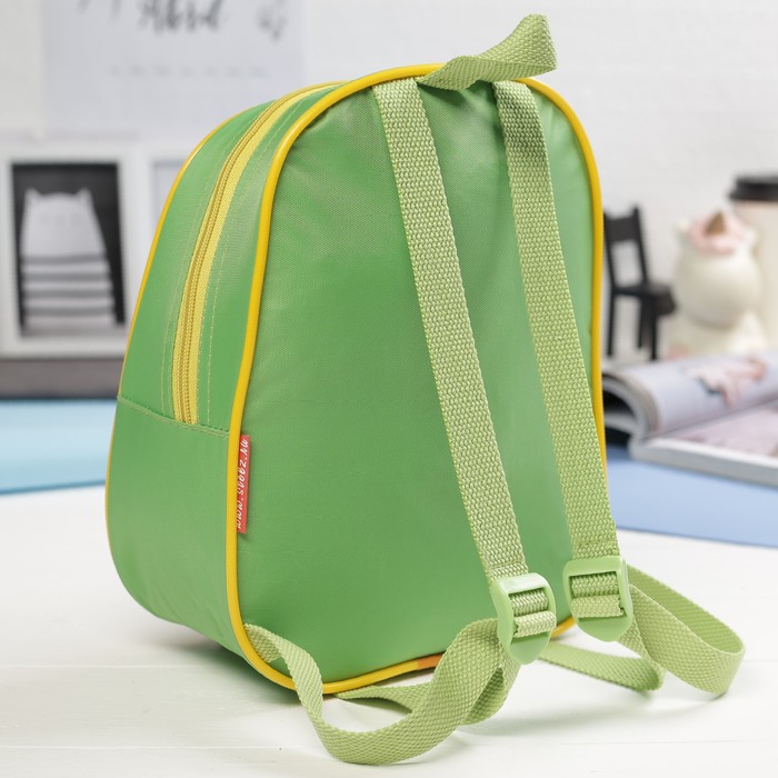 Рюкзак детский, 1 отдел, светоотражающая вставка, цвет салатовый