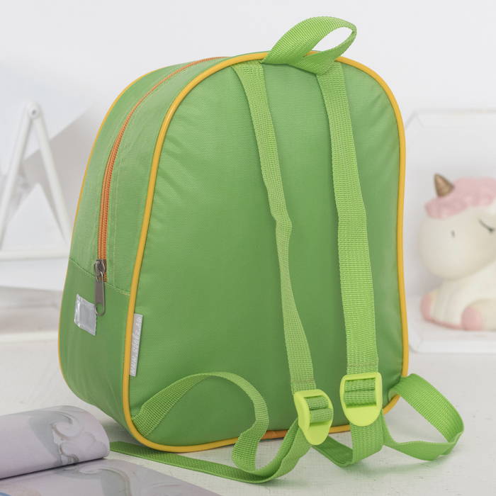 Рюкзак детский, 1 отдел, светоотражающая вставка, цвет салатовый
