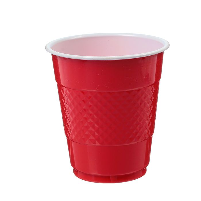 Стаканы пластиковые 210 мл "Делюкс" Красные (набор 10 шт)