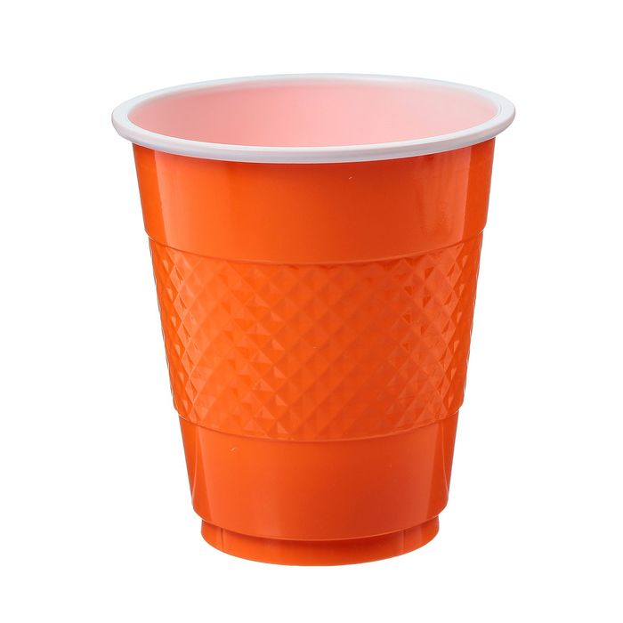 Стаканы пластиковые 210 мл "Делюкс" Оранжевые (набор 10 шт)