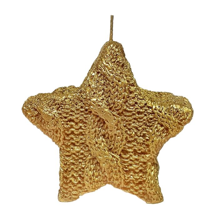 Свеча "Ручная работа" "Звезда вязаная" 11х3 золото