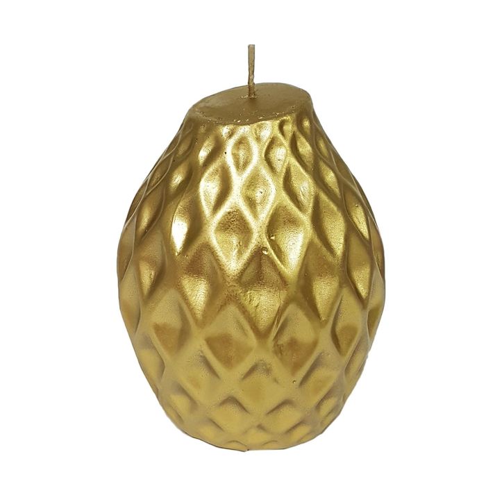 Свеча "Ручная работа" Интерьерная "Ананас" 11х12,5 золотая