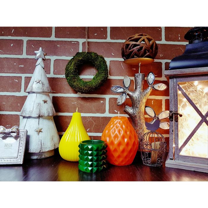 Свеча "Ручная работа" Интерьерная "Луковица" 100*130 желтая