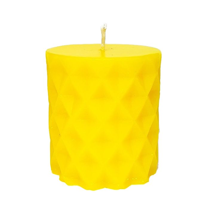 Свеча "Ручная работа" цилиндр "Геометрия" 6,7х7,5 желтая