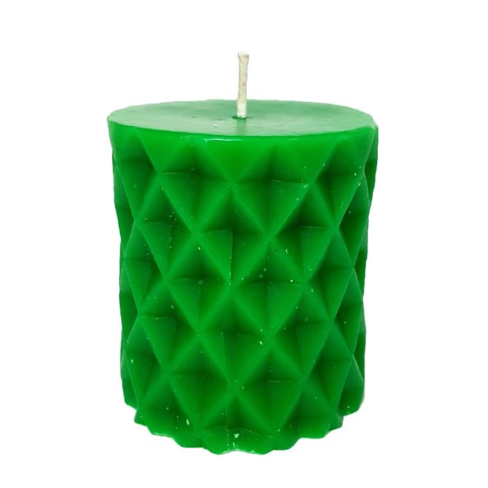 Свеча "Ручная работа" цилиндр "Геометрия" 6,7х7,5 зеленая