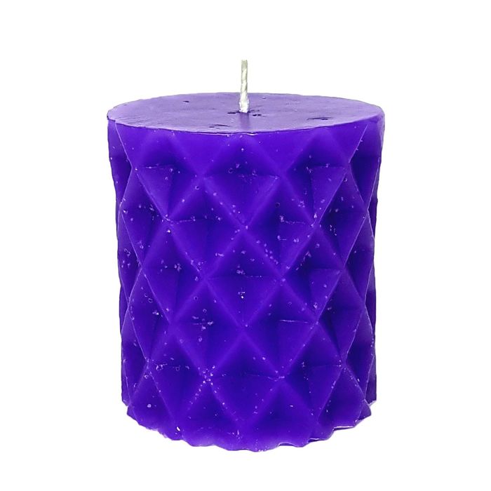 Свеча "Ручная работа" цилиндр "Геометрия" 6,7х7,5 фиолетовая