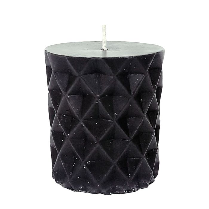 Свеча "Ручная работа" цилиндр "Геометрия" 6,7х7,5 черная