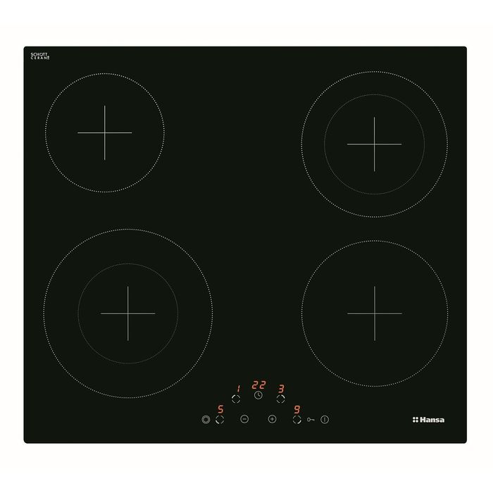 Варочная поверхность Hansa BHC63508, электрическая, 4 конфорки, черный
