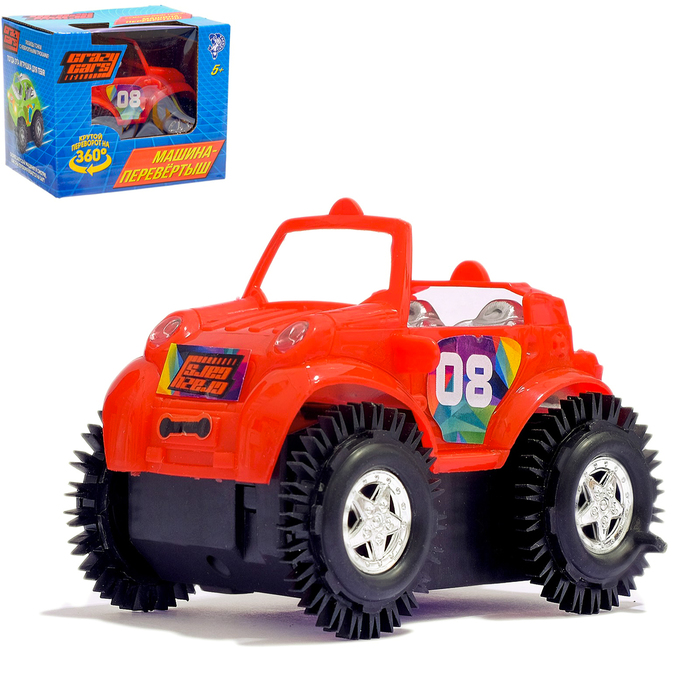 Машина-перевертыш "Кабриолет", работает от батареек, цвета:МИКС