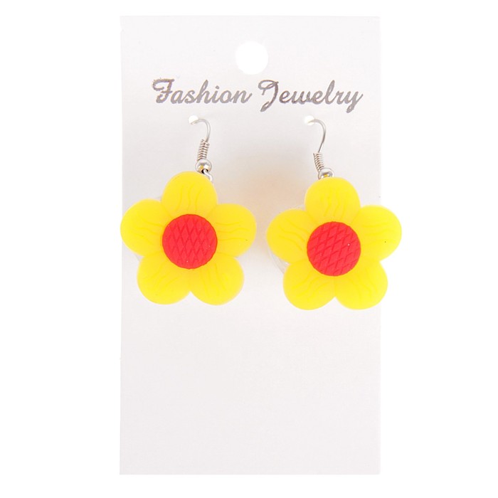 Световые серьги "Цветок" цвет желтый