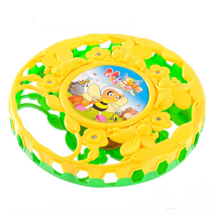 Игрушка музыкальная бубен "Веселая пчелка", МИКС