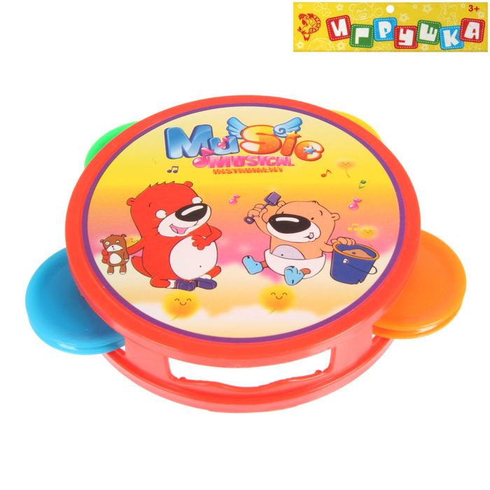 Игрушка музыкальная бубен "Веселые друзья", МИКС