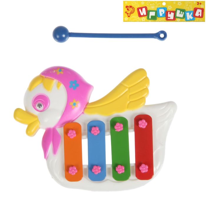 Игрушка музыкальная металлофон "Уточка в косынке", МИКС