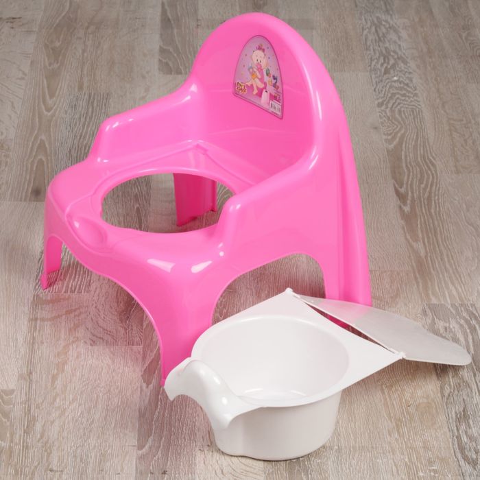 Горшок-стульчик с крышкой, цвет розовый